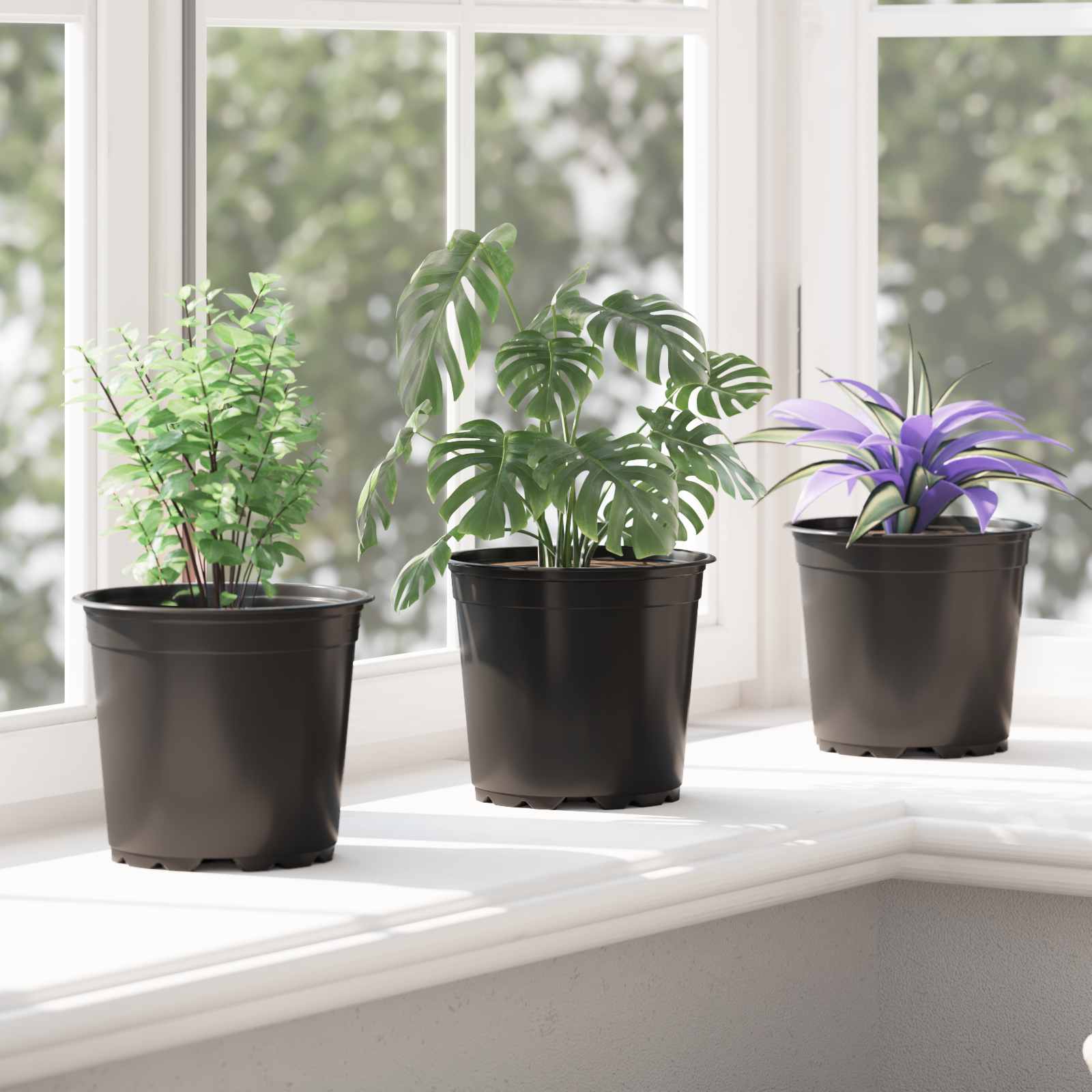 Vaso per Fiori 50 pcs Nero Ø 15 x 13 cm Plastica