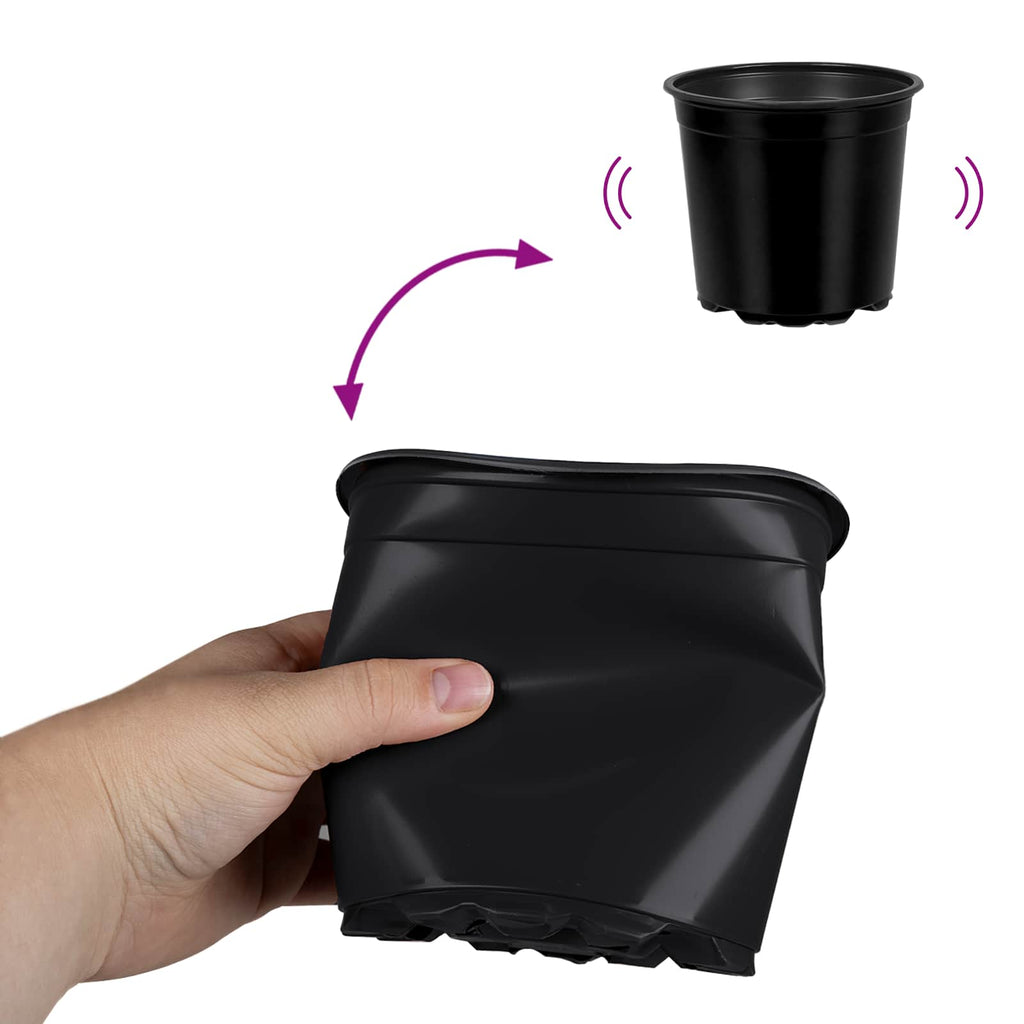 Vaso per Fiori 100 pcs Nero Ø 15 x 13 cm Plastica
