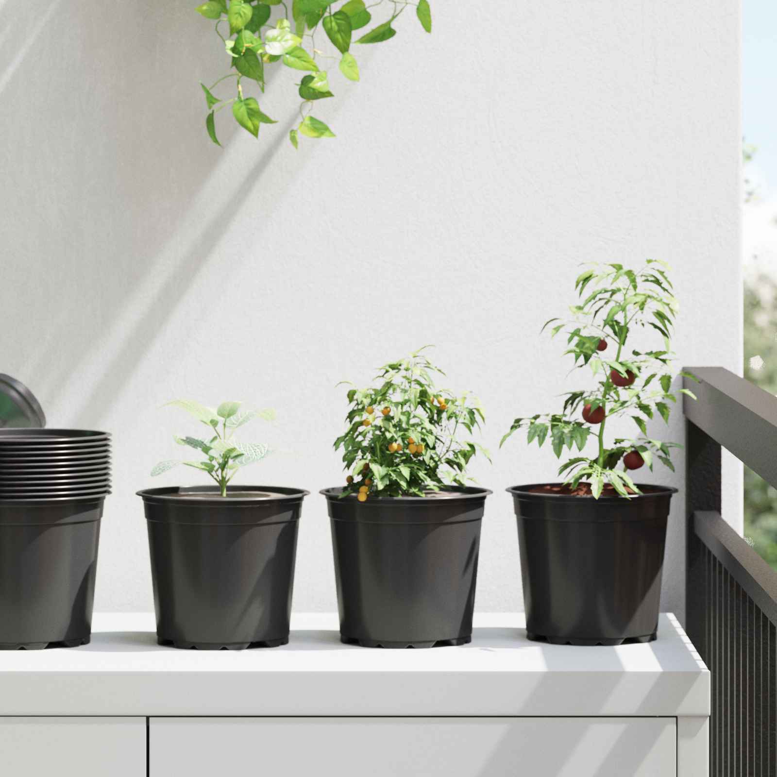 Vaso per Fiori 200 pcs Nero Ø 15 x 13 cm Plastica