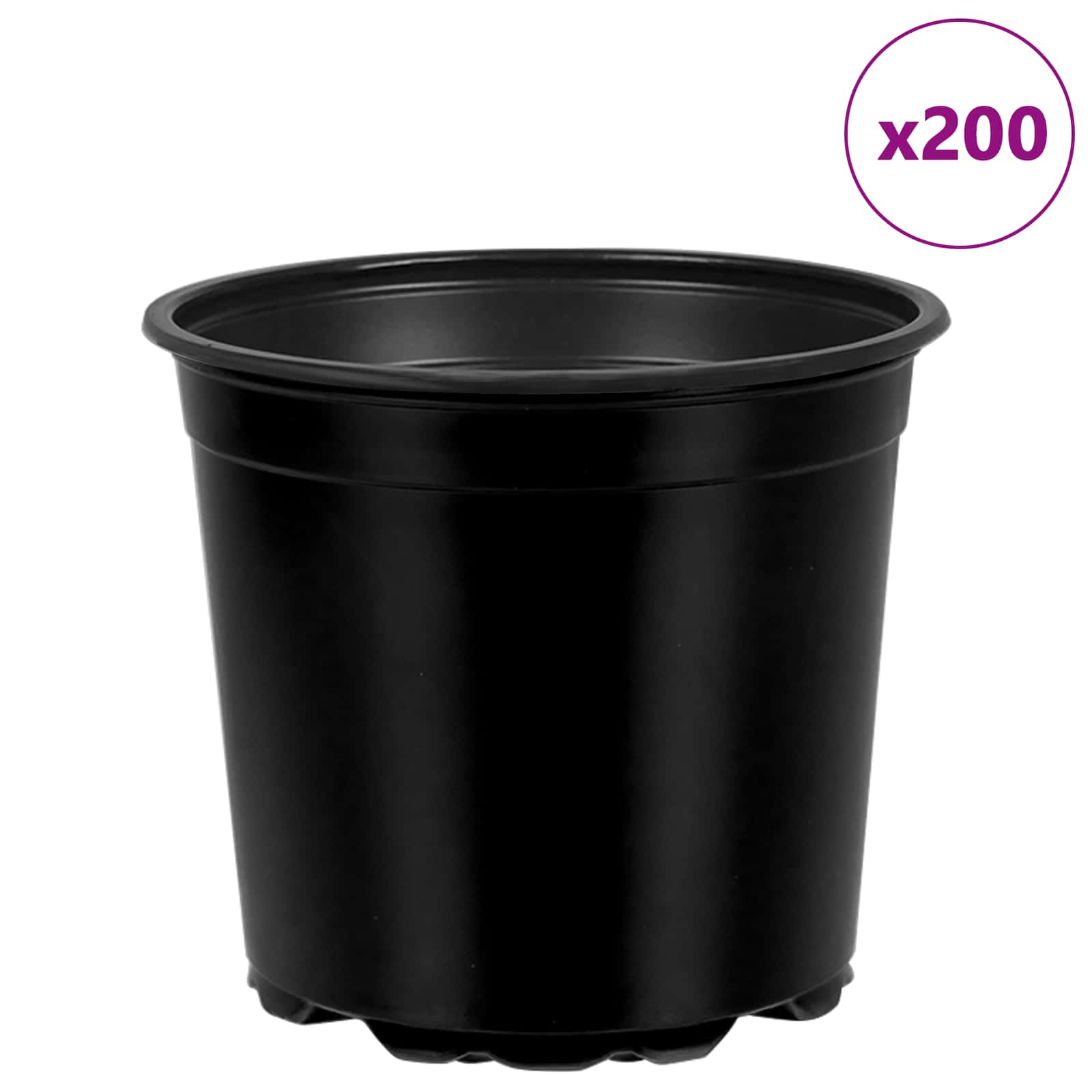 Vaso per Fiori 200 pcs Nero Ø 15 x 13 cm Plastica
