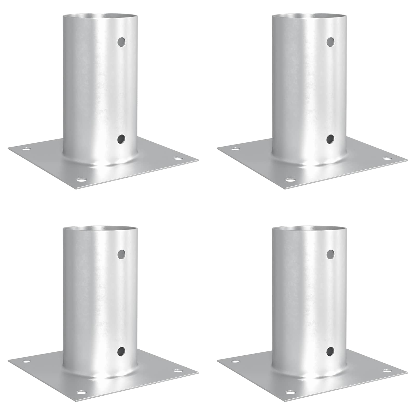 Ancora rotonda per terreno 4 pcs Argento 15 x 15 x 15 cm