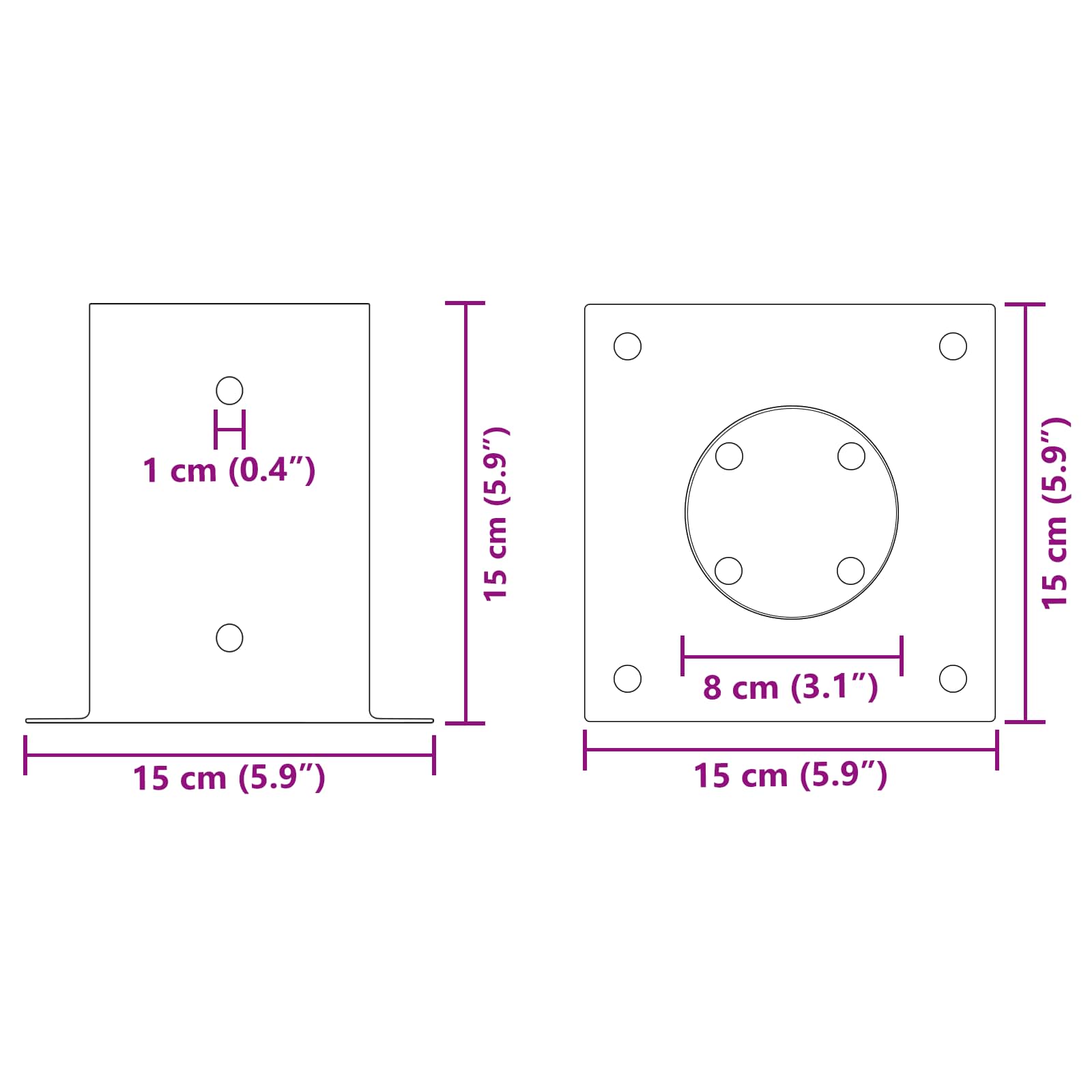 Ancora rotonda per terreno 4 pcs Argento 15 x 15 x 15 cm