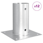 Ancora rotonda per terreno 12 pcs Argento 15 x 15 x 15 cm