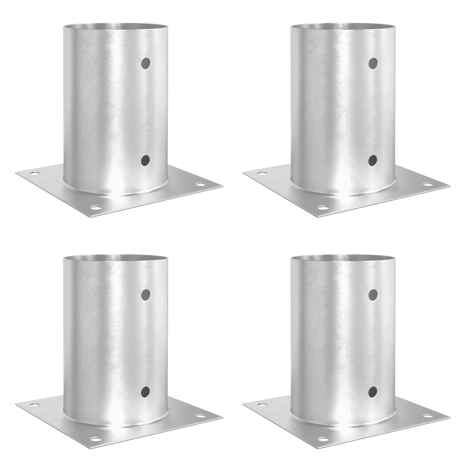 Ancora rotonda per terreno 4 pcs Argento 15 x 15 x 15 cm