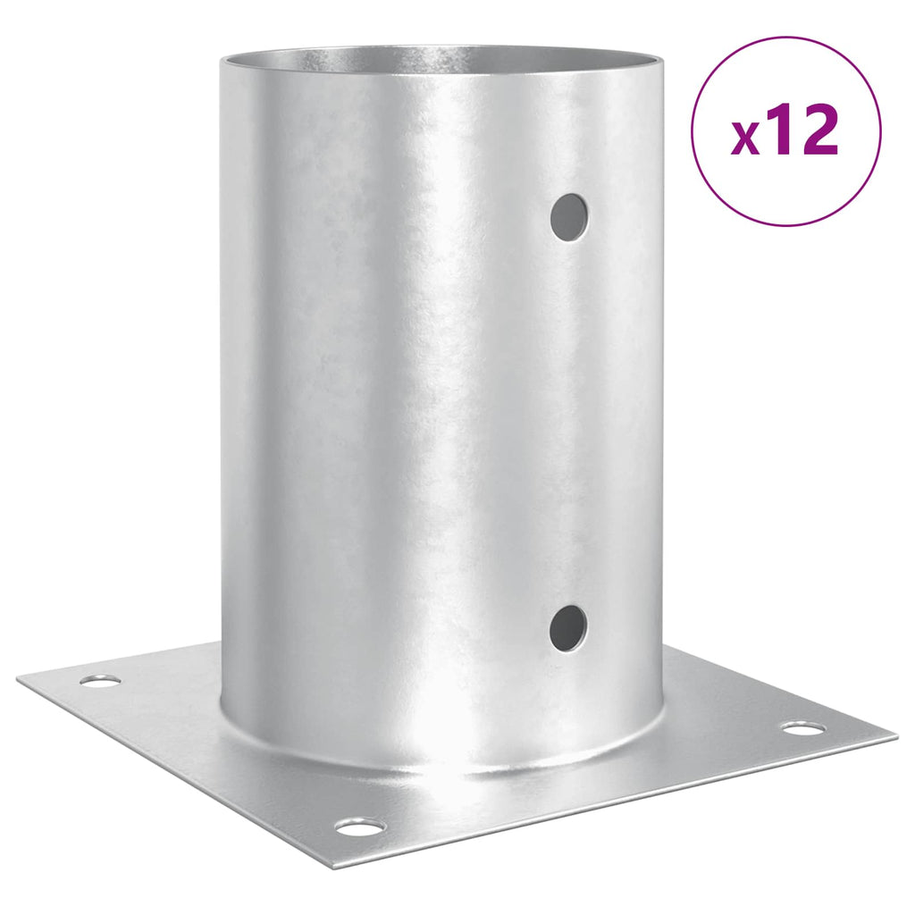 Ancora rotonda per terreno 12 pcs Argento 15 x 15 x 15 cm
