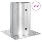 Ancora rotonda per terreno 12 pcs Argento 15 x 15 x 15 cm