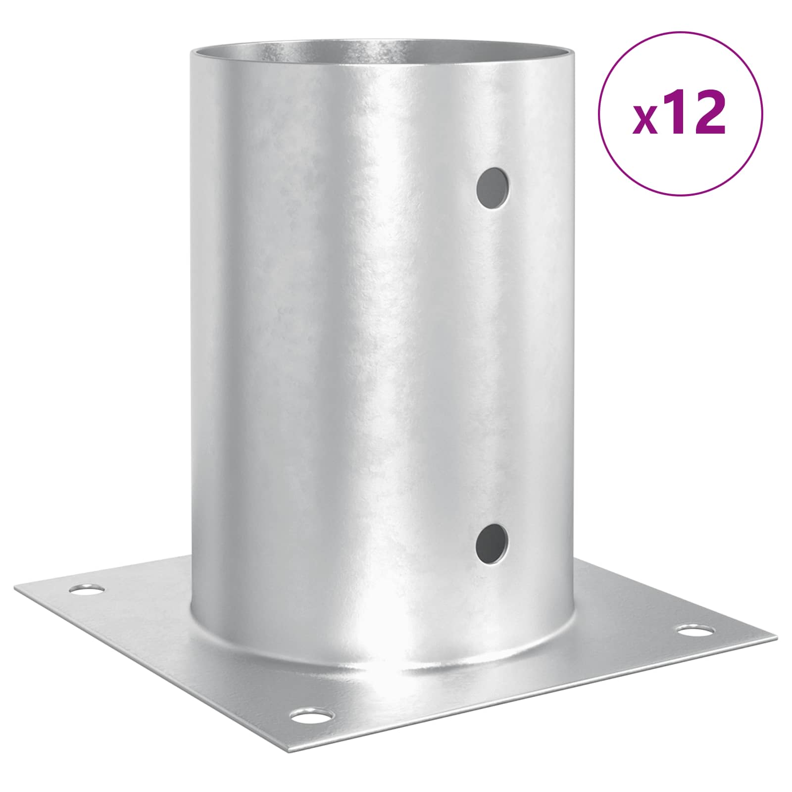Ancora rotonda per terreno 12 pcs Argento 15 x 15 x 15 cm
