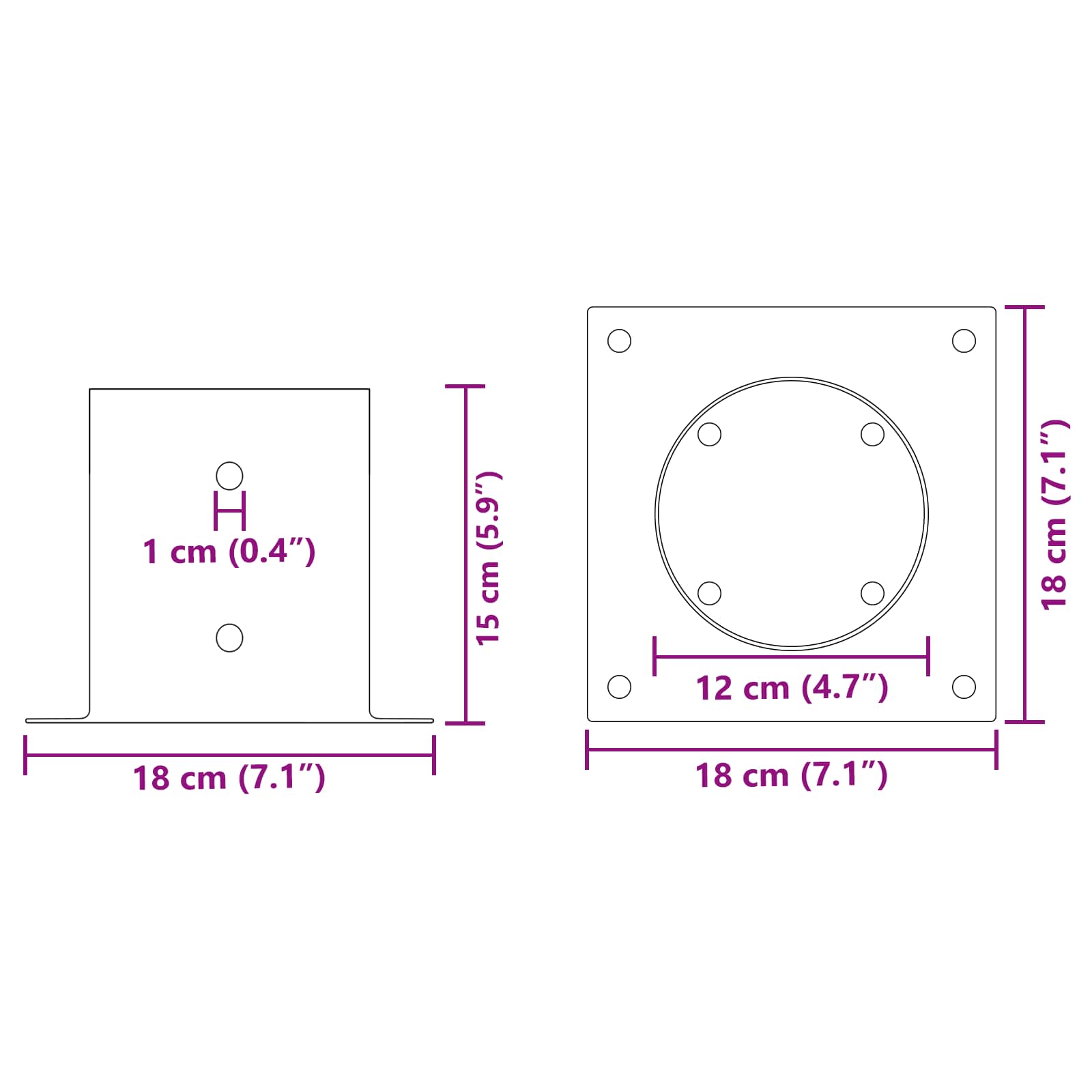 Ancora rotonda per terreno 4 pcs Argento 18 x 18 x15 cm Metallo