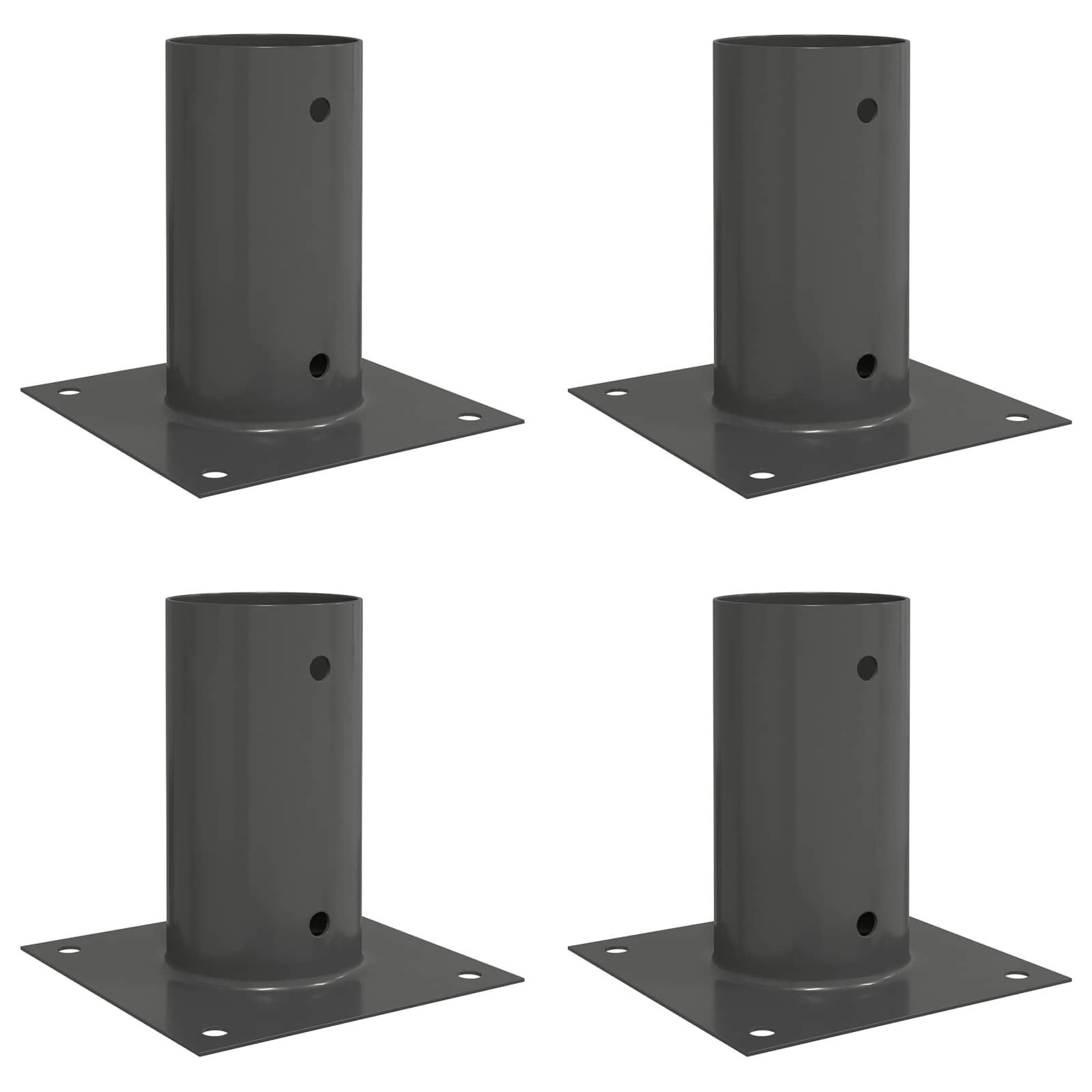 Ancora rotonda per terreno 4 pcs Antracite 15 x 15 x 15 cm