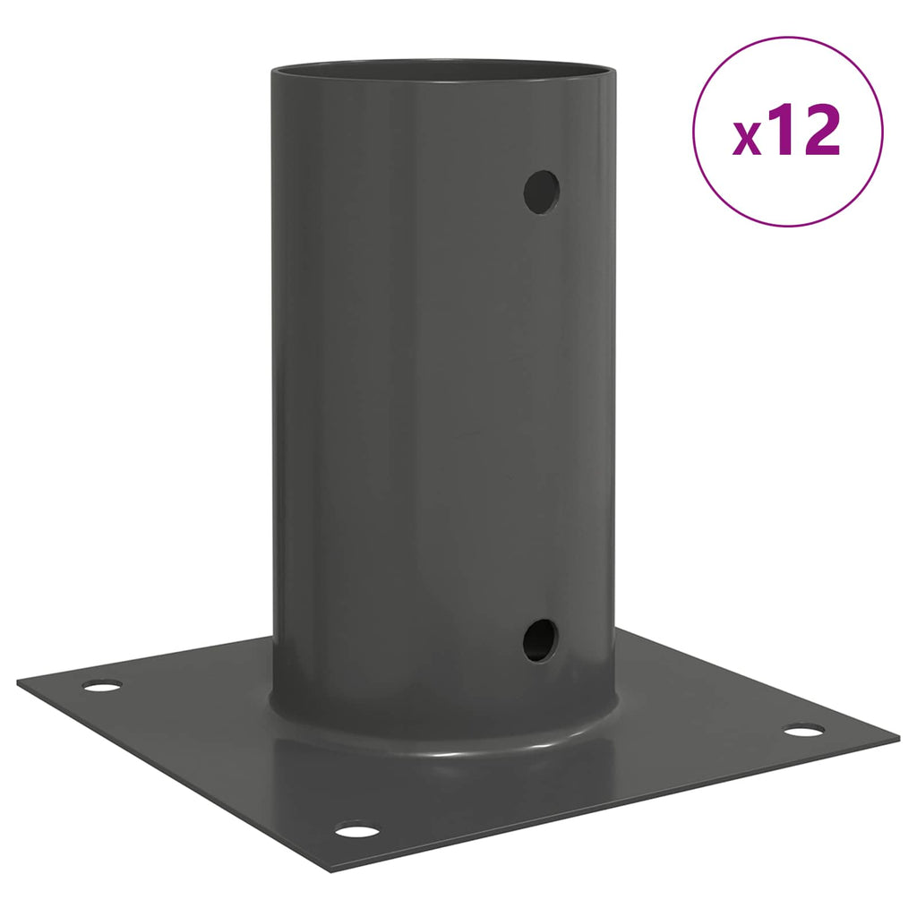 Ancora rotonda per terreno 12 pcs Antracite 15 x 15 x 15 cm
