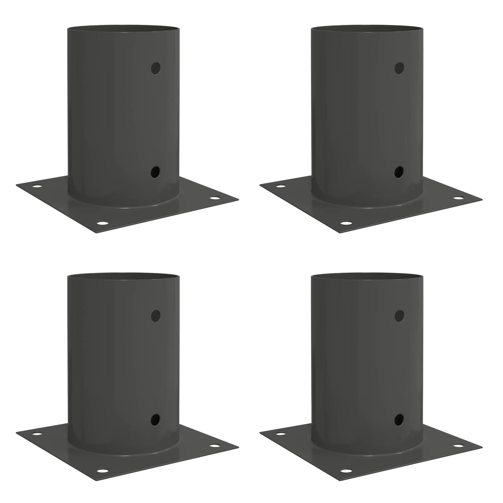Ancora rotonda per terreno 4 pcs Antracite 15 x 15 x 15 cm