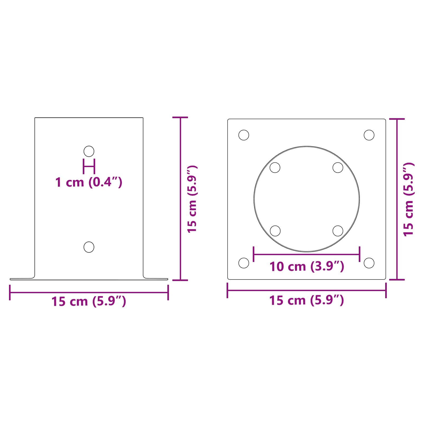 Ancora rotonda per terreno 4 pcs Antracite 15 x 15 x 15 cm