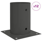 Ancora rotonda per terreno 12 pcs Antracite 15 x 15 x 15 cm