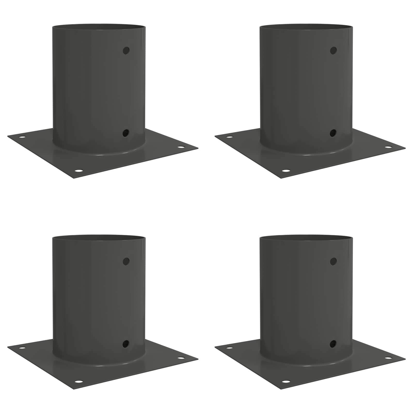 Ancora rotonda per terreno 4 pcs Antracite 18 x 18 x15 cm