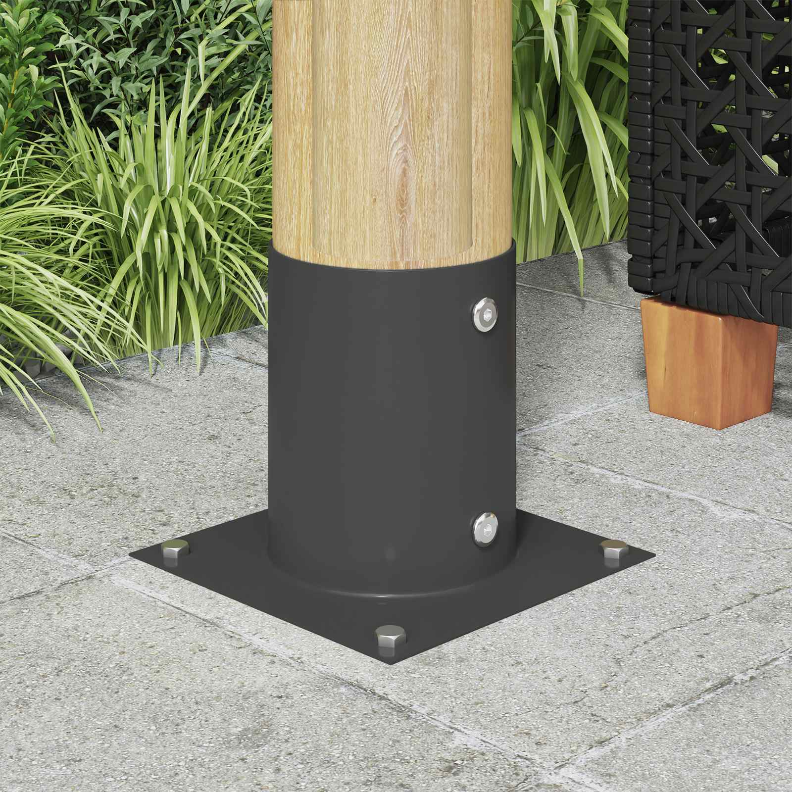 Ancora rotonda per terreno 12 pcs Antracite 18 x 18 x15 cm