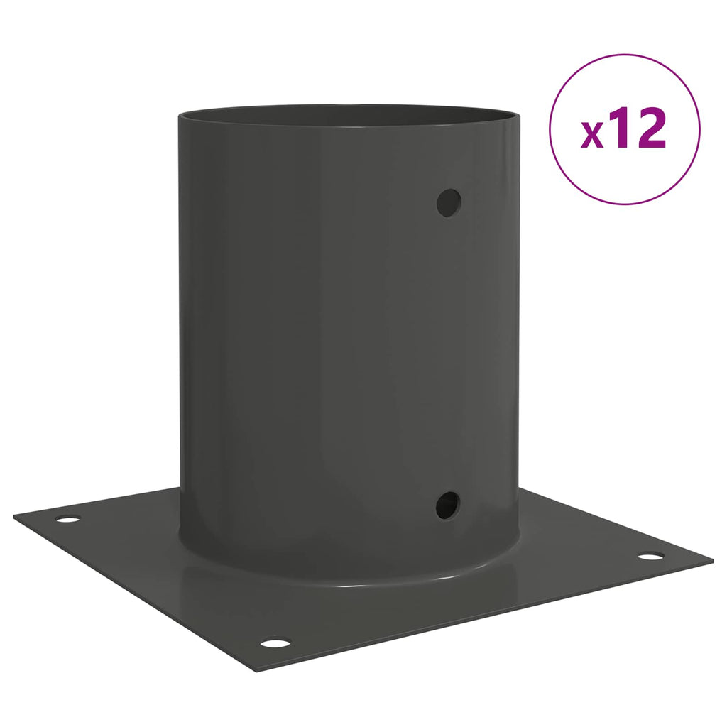 Ancora rotonda per terreno 12 pcs Antracite 18 x 18 x15 cm