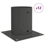 Ancora rotonda per terreno 12 pcs Antracite 18 x 18 x15 cm