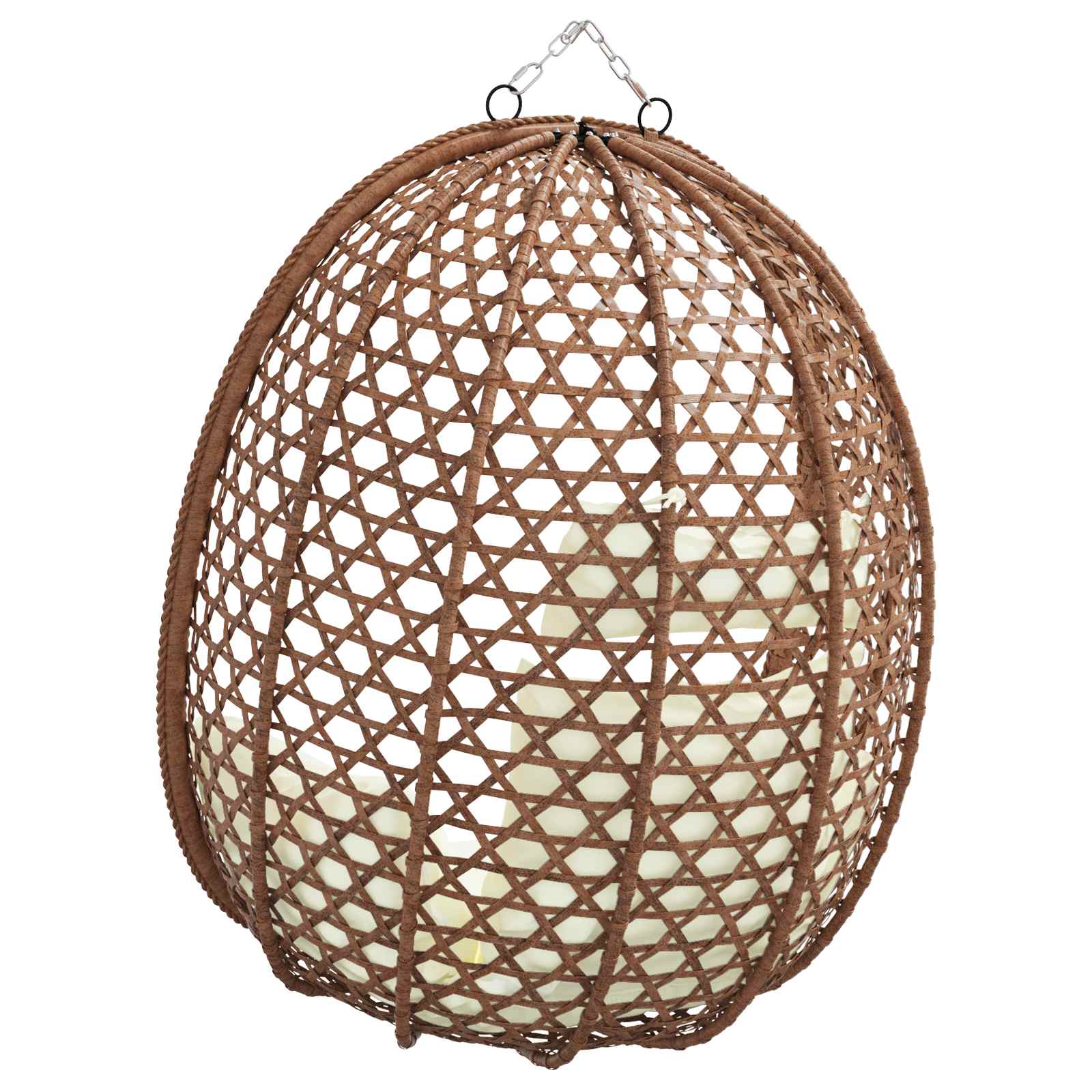 Sedia a uovo sospesa senza supporto polyrattan