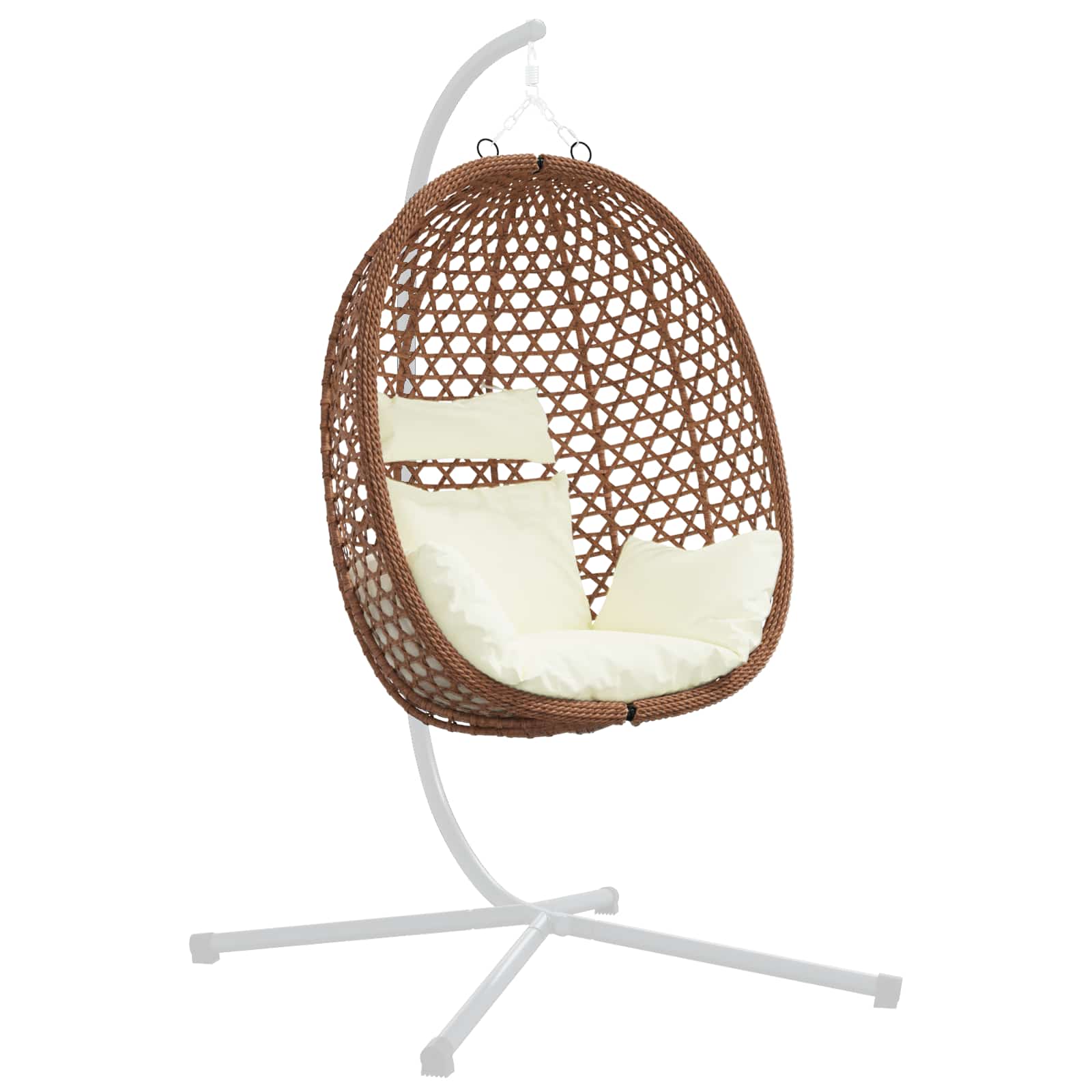 Sedia a uovo sospesa senza supporto polyrattan