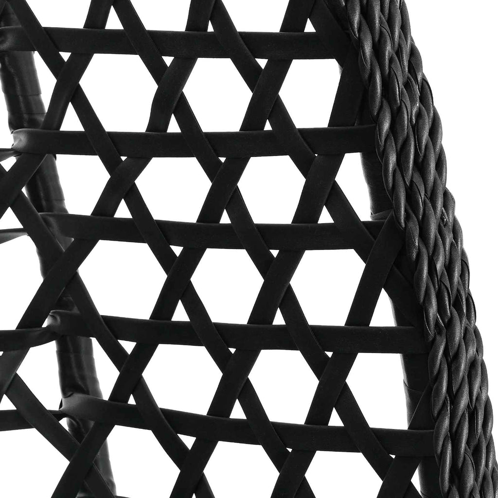 Sedia a uovo sospesa senza supporto Antracite e Nero polyrattan