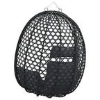 Sedia a uovo sospesa senza supporto Antracite e Nero polyrattan