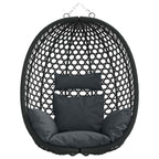 Sedia a uovo sospesa senza supporto Antracite e Nero polyrattan