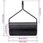 Rullo per Giardino Nero 120 x 99 cm Ferro