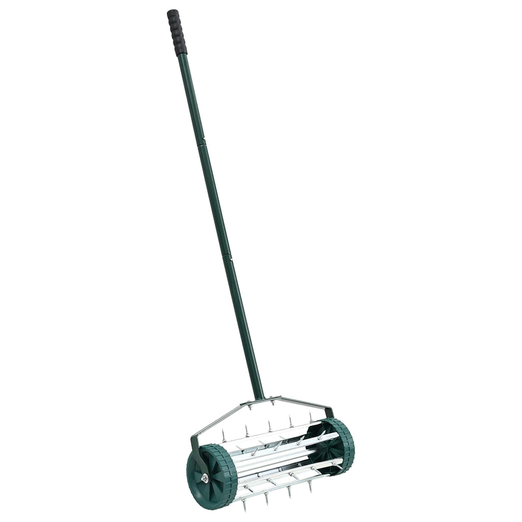 Rullo per Prato da Tirare con Pinze Aeratore Verde Acciaio