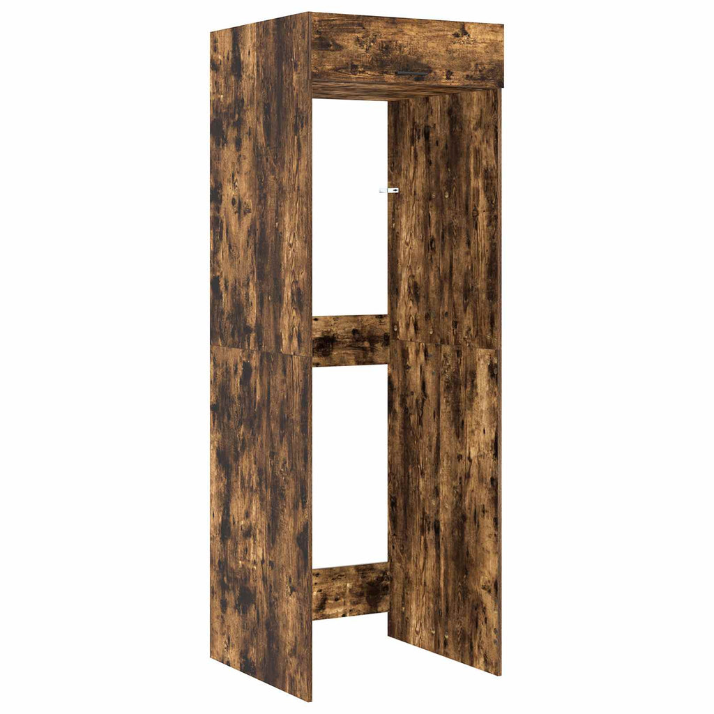 Mobiletto per lavatrice Rovere fumé 67,5 x 68 x 200 cm