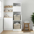 Mobile da lavanderia con porta Rovere Nero 50 x 68 x 162 cm