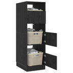 Mobile da lavanderia con porta Rovere Nero 50 x 68 x 162 cm