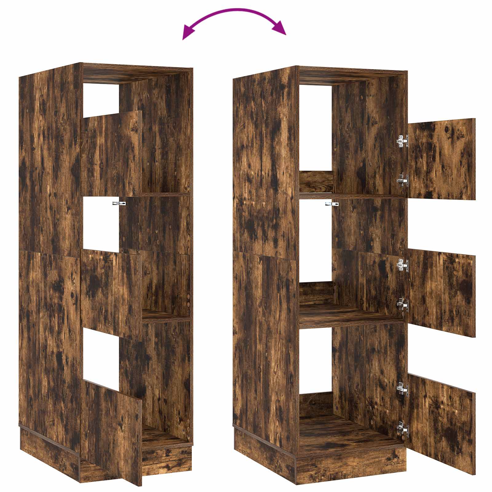 Mobile da lavanderia con porta Rovere fumé 50 x 68 x 162 cm