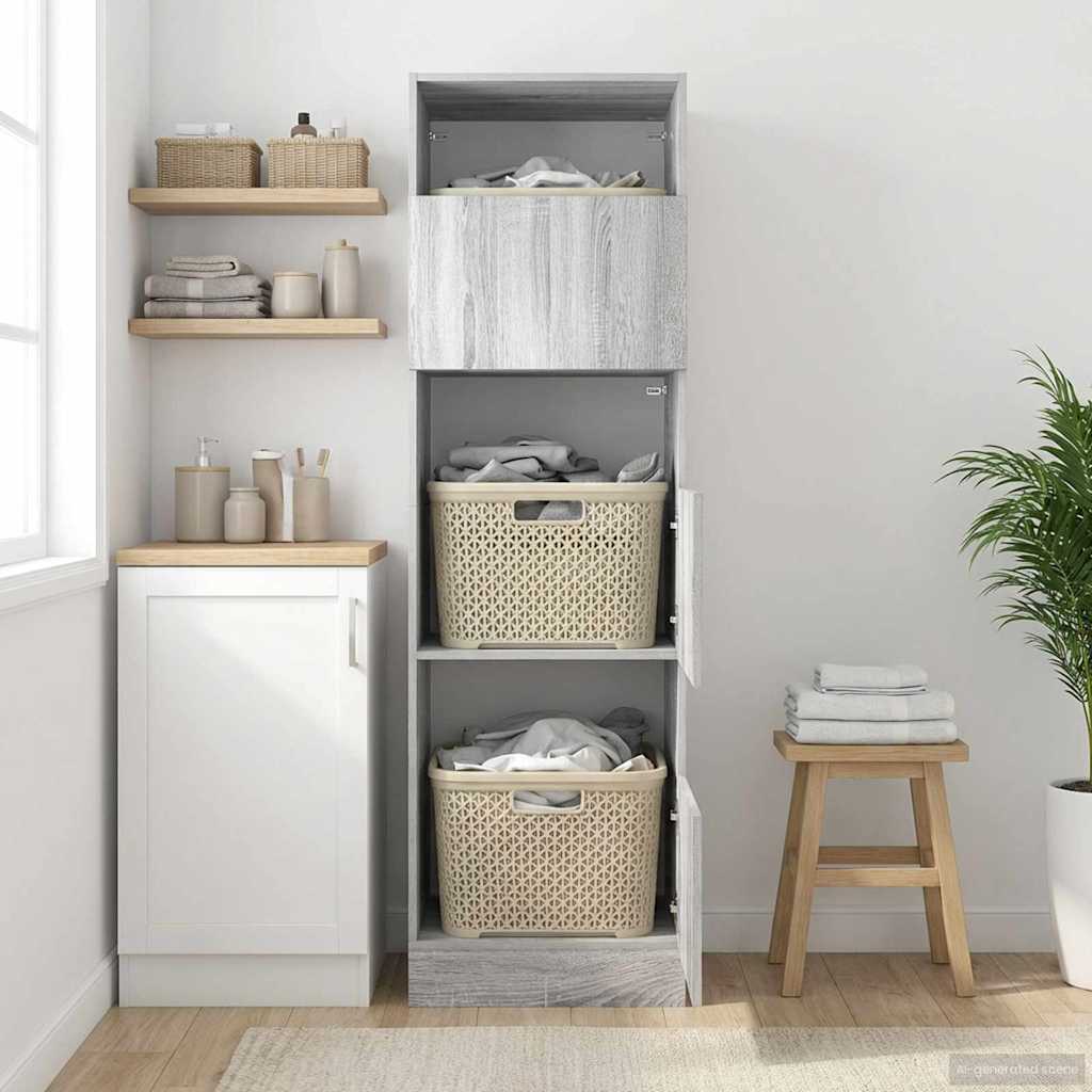 Mobile da lavanderia con porta Grigio Sonoma 50 x 68 x 162 cm