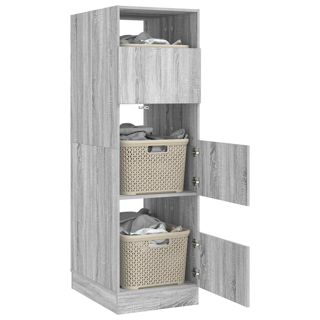 Mobile da lavanderia con porta Grigio Sonoma 50 x 68 x 162 cm