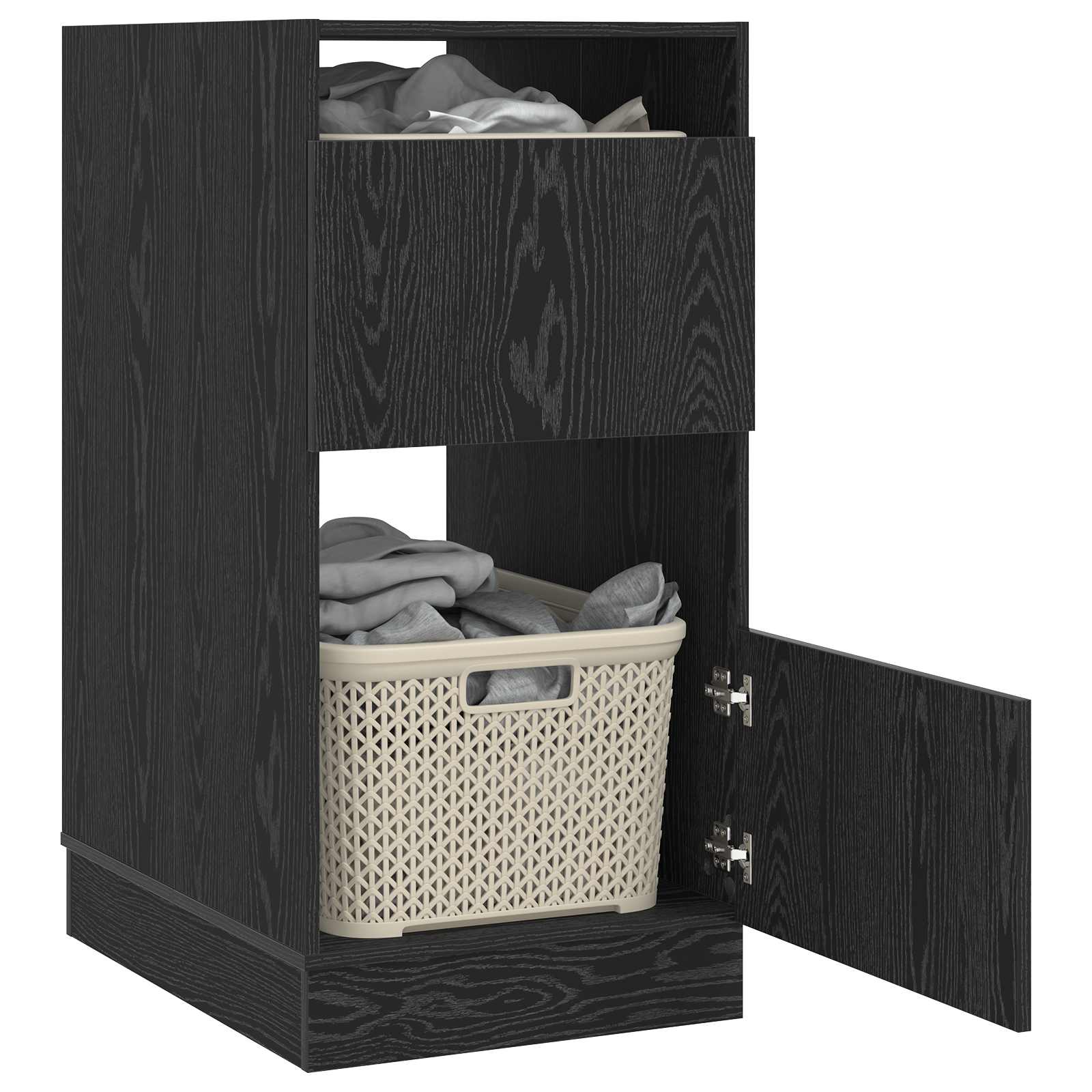 Mobile da lavanderia con porta Rovere Nero 50 x 68 x 102 cm