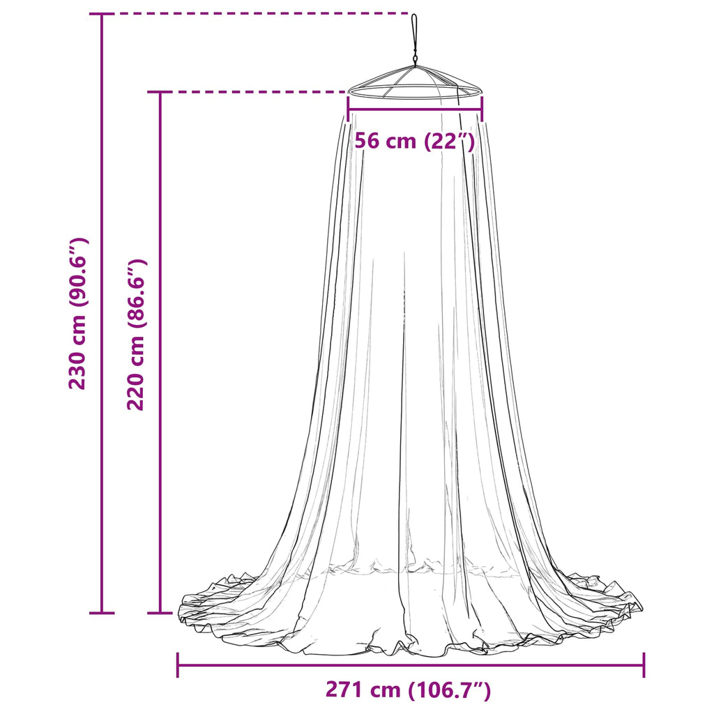 Zanzariera per letto 156 maglia 3 pcs Bianco Poliestere