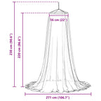 Zanzariera per letto 156 maglia 3 pcs Bianco Poliestere