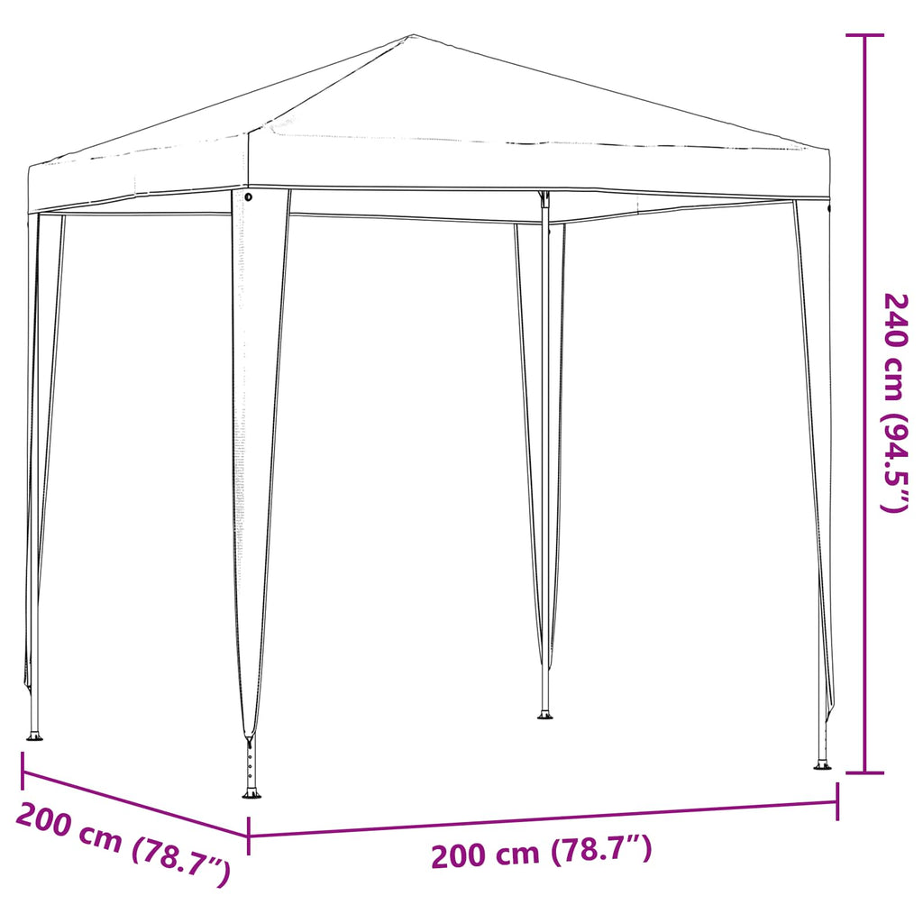 Tenda Party 200 x 200 x 240 cm Grigio Chiaro PE e Acciaio