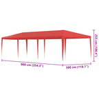 Tenda Party Rosso 900 x 300 x 255 cm PE e Acciaio