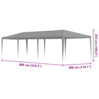 Tenda Party Grigio chiaro 900 x 300 x 255 cm PE e Acciaio