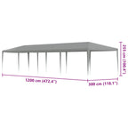 Tenda Party Grigio chiaro 1200 x 300 x 255 cm PE e Acciaio
