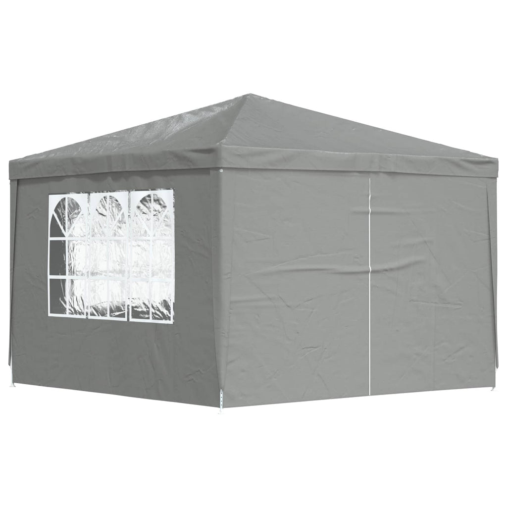 Tenda Party 300 x 300 x 255 cm Grigio Chiaro PE e Acciaio