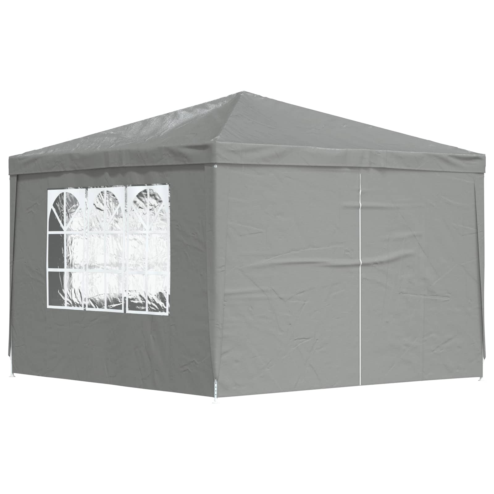 Tenda Party 300 x 300 x 255 cm Grigio Chiaro PE e Acciaio