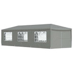 Tenda Party 900 x 300 x 255 cm Grigio Chiaro PE e Acciaio