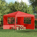 Parete per tenda da festa 2 pcs 300 x 195 cm Rosso PE e Acciaio