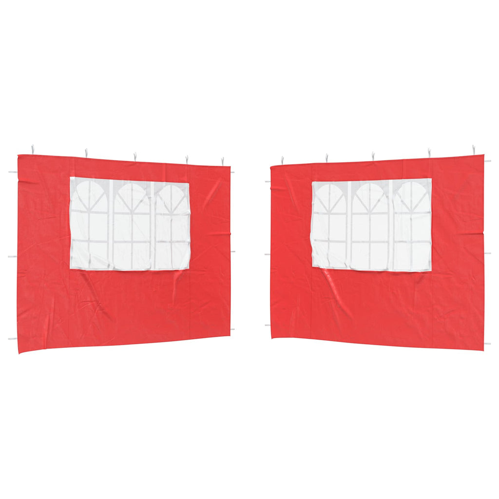 Parete per tenda da festa 2 pcs 300 x 195 cm Rosso PE e Acciaio