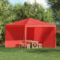 Parete per tenda da festa 2 pcs Rosso 300 x 195 cm PE e Acciaio