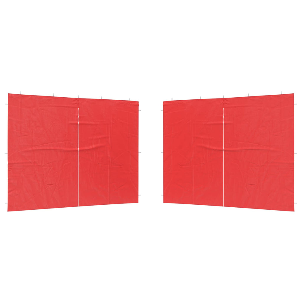 Parete per tenda da festa 2 pcs Rosso 300 x 195 cm PE e Acciaio