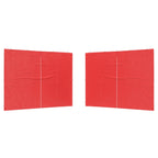 Parete per tenda da festa 2 pcs Rosso 300 x 195 cm PE e Acciaio