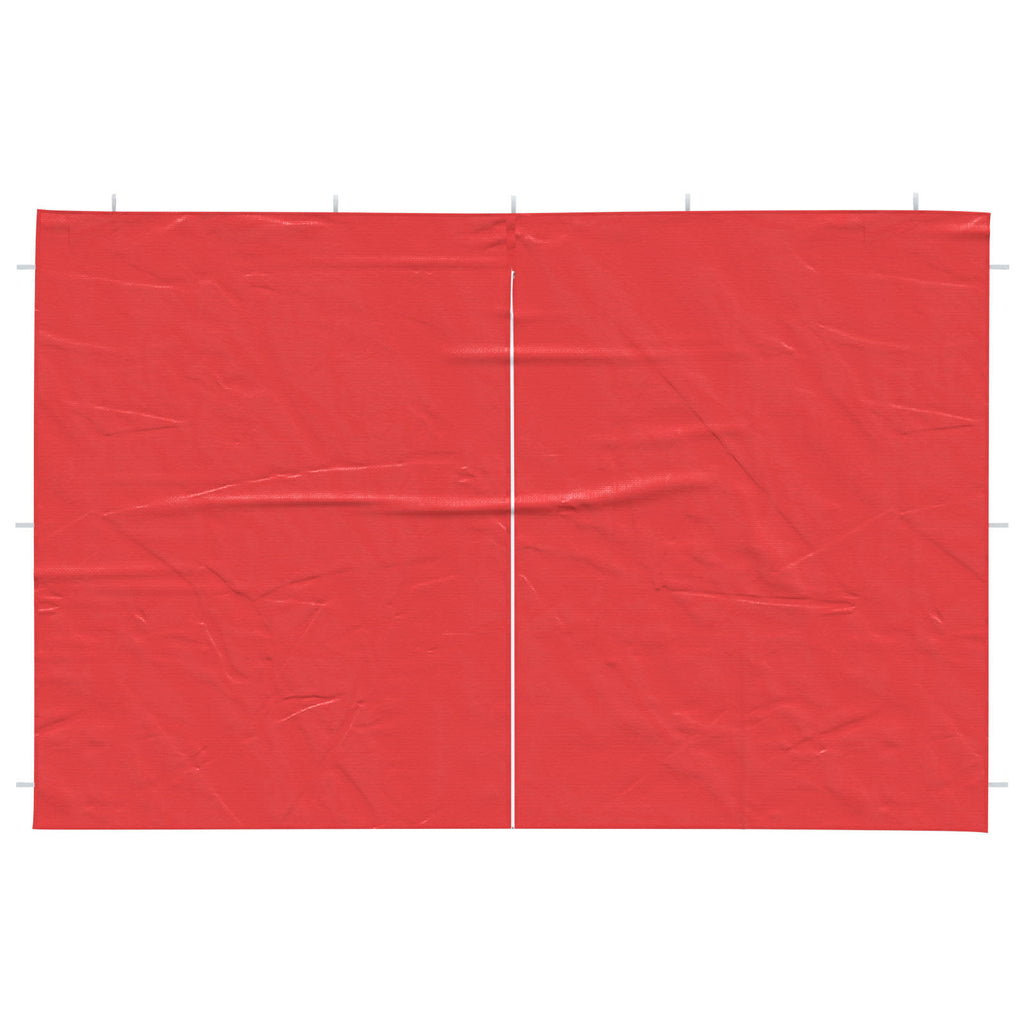 Parete per tenda da festa 2 pcs Rosso 300 x 195 cm PE e Acciaio